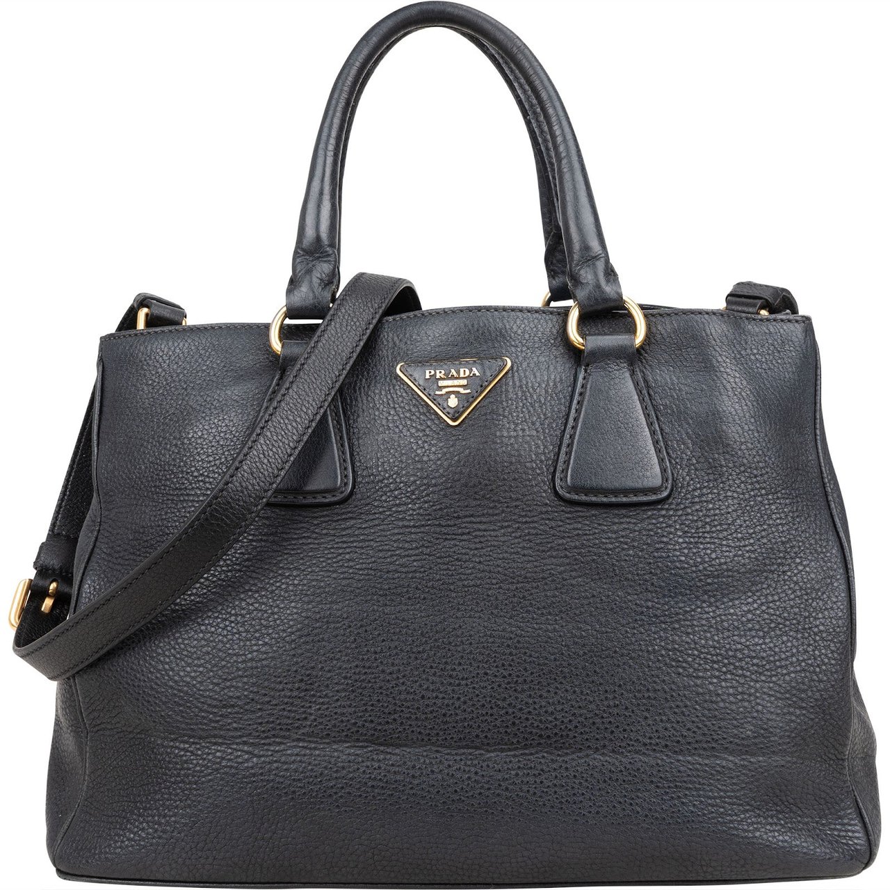 Prada Prada Soft Calfskin Galleria Handbag Zwart