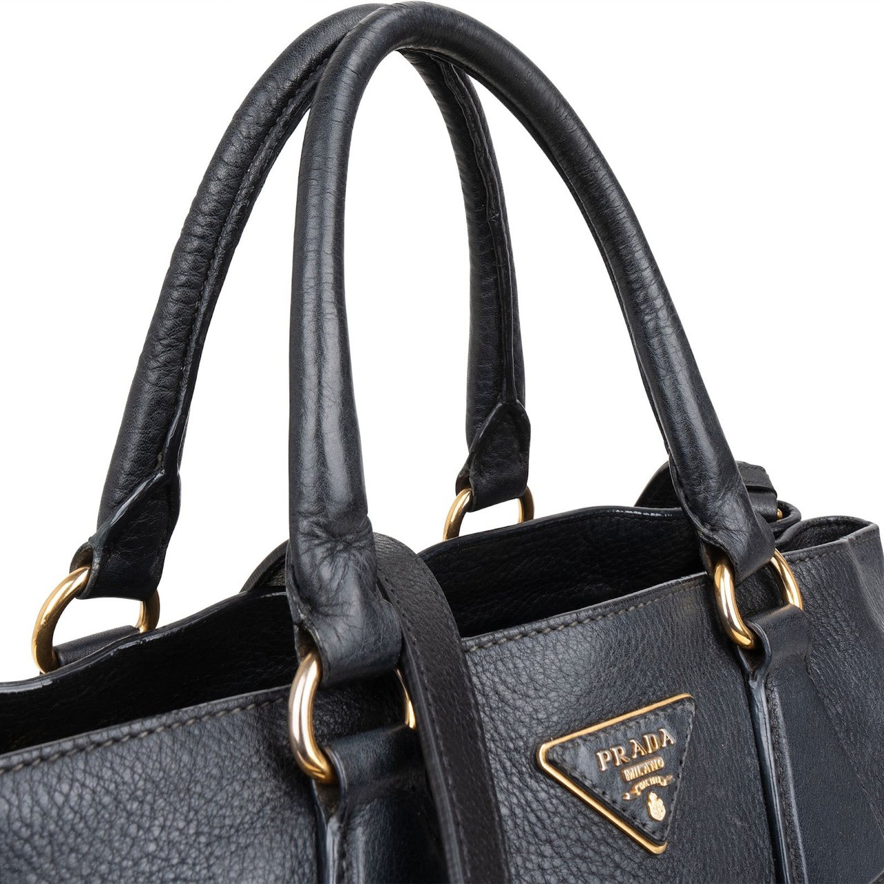 Prada Prada Soft Calfskin Galleria Handbag Zwart
