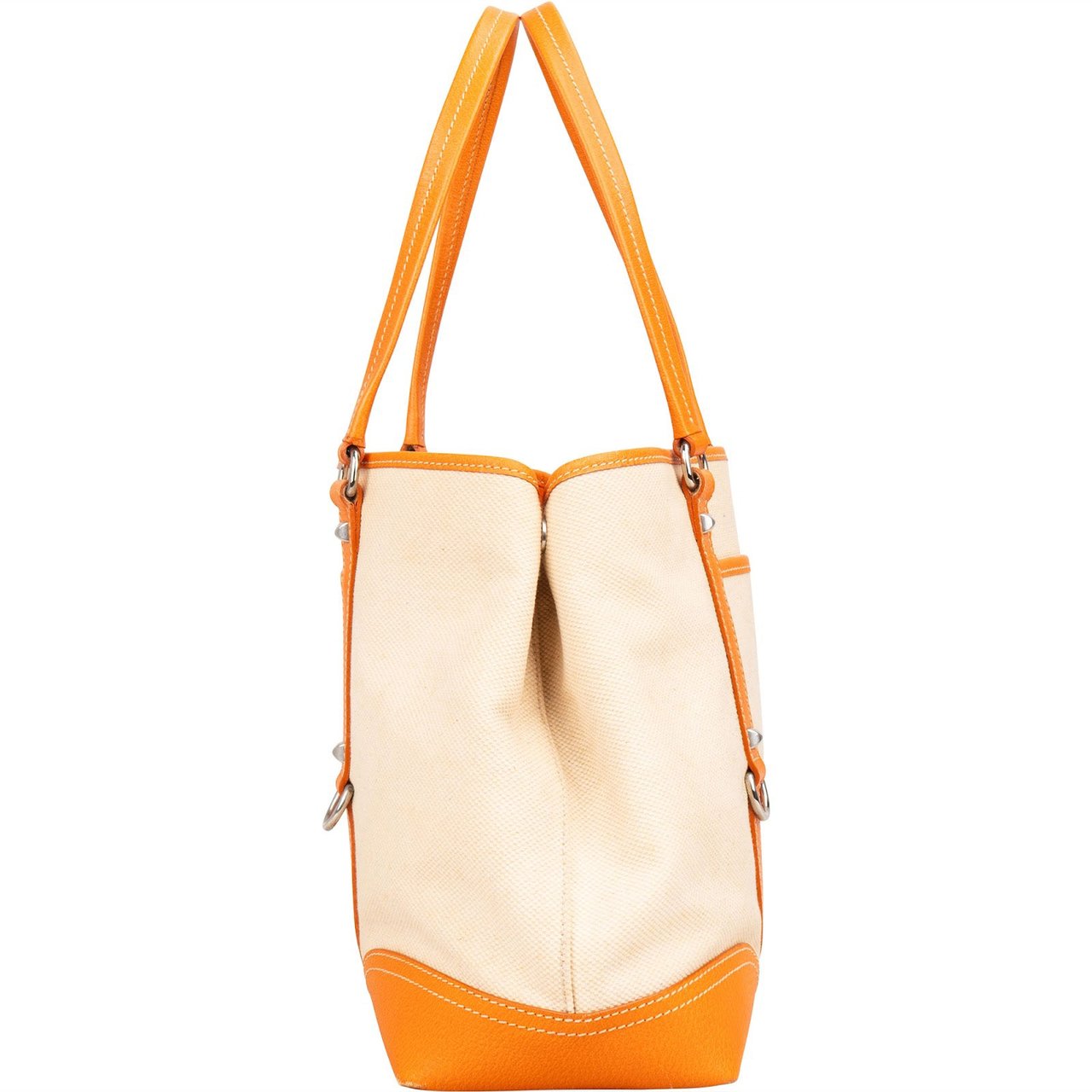 Prada Prada Canvas and Leather Triangle Shoulder Bag Oranje