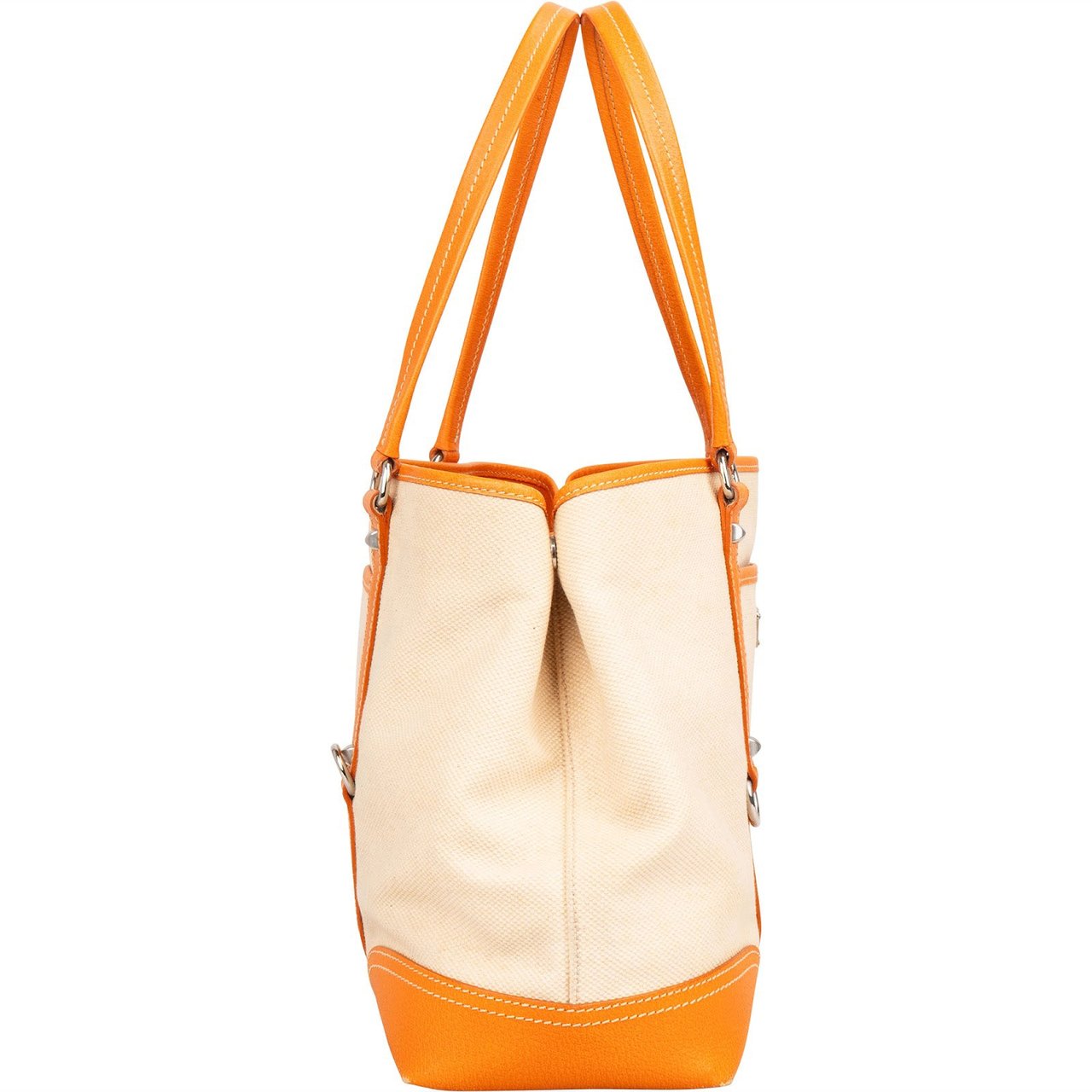 Prada Prada Canvas and Leather Triangle Shoulder Bag Oranje
