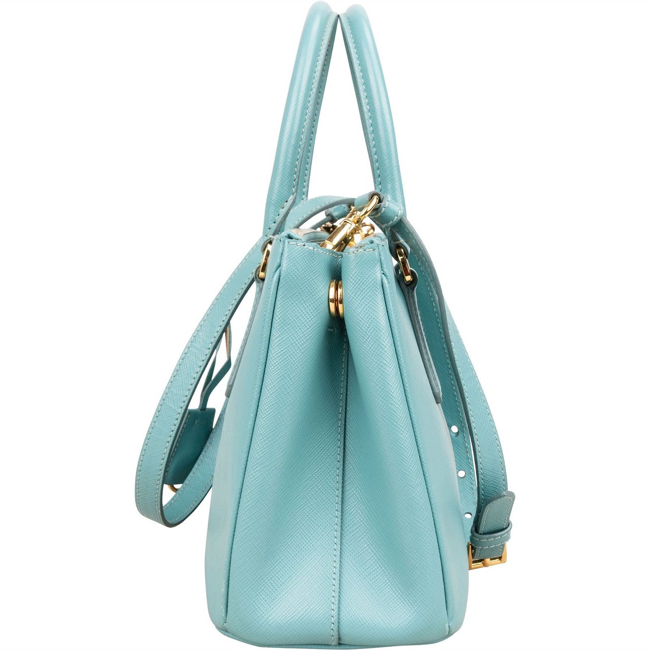 Prada Prada Saffiano Leather Galleria Handbag Lichtblauw