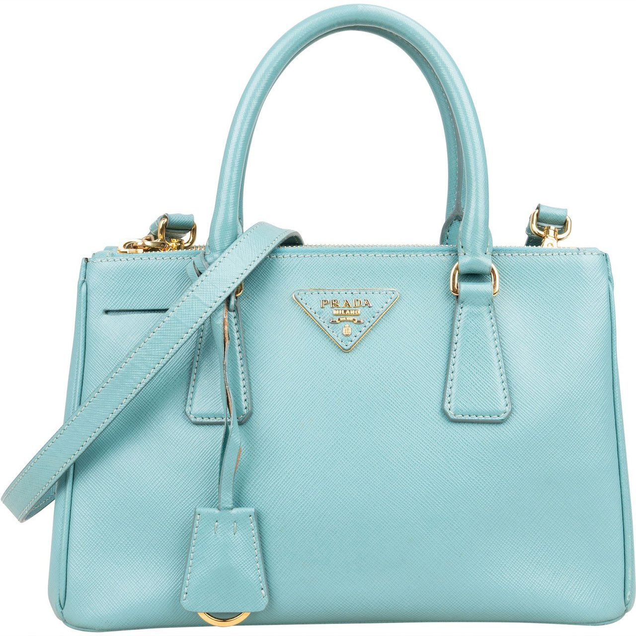 Prada Prada Saffiano Leather Galleria Handbag Lichtblauw
