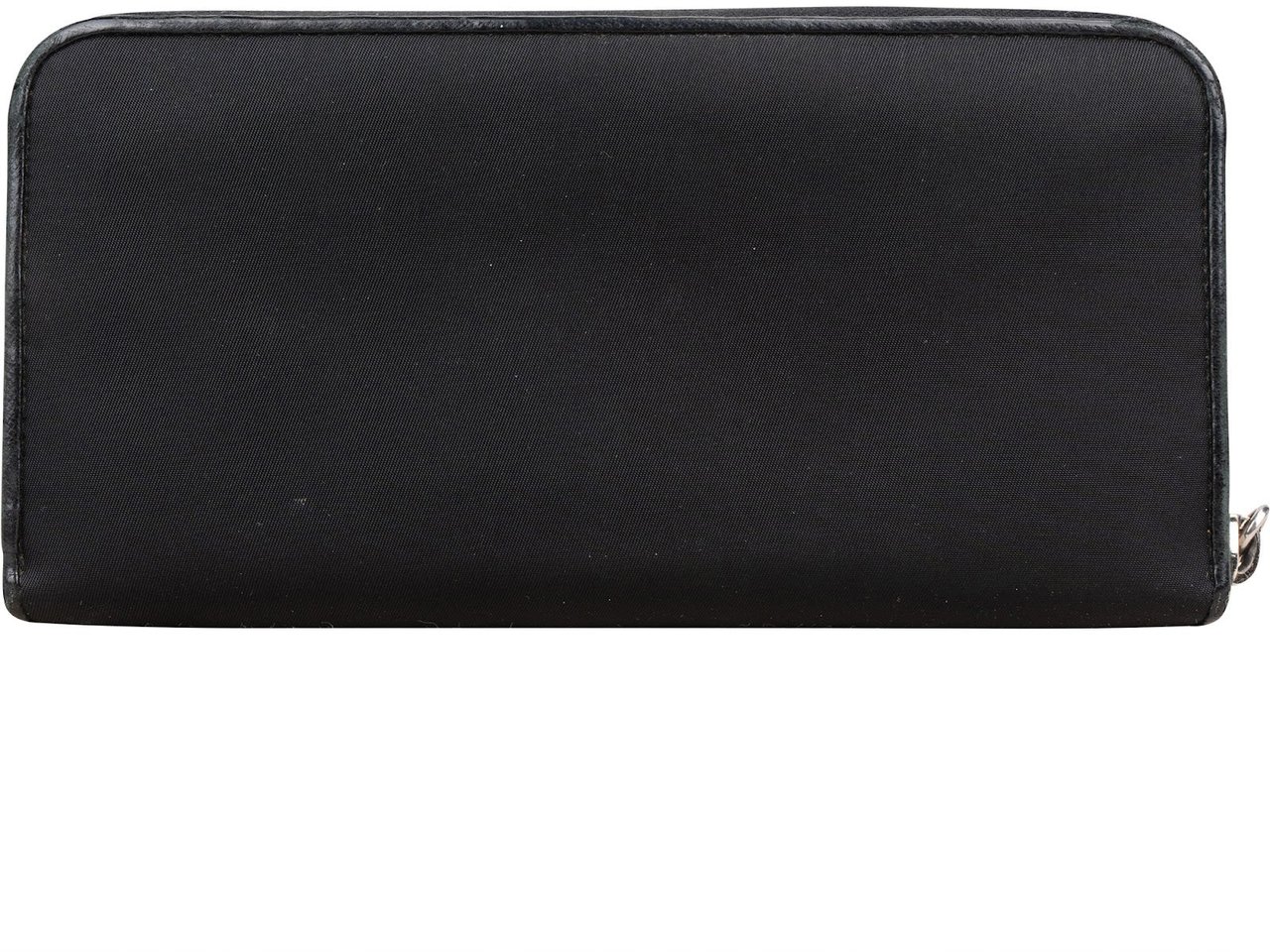Prada Prada Nylon Triangle Zip Wallet Zwart
