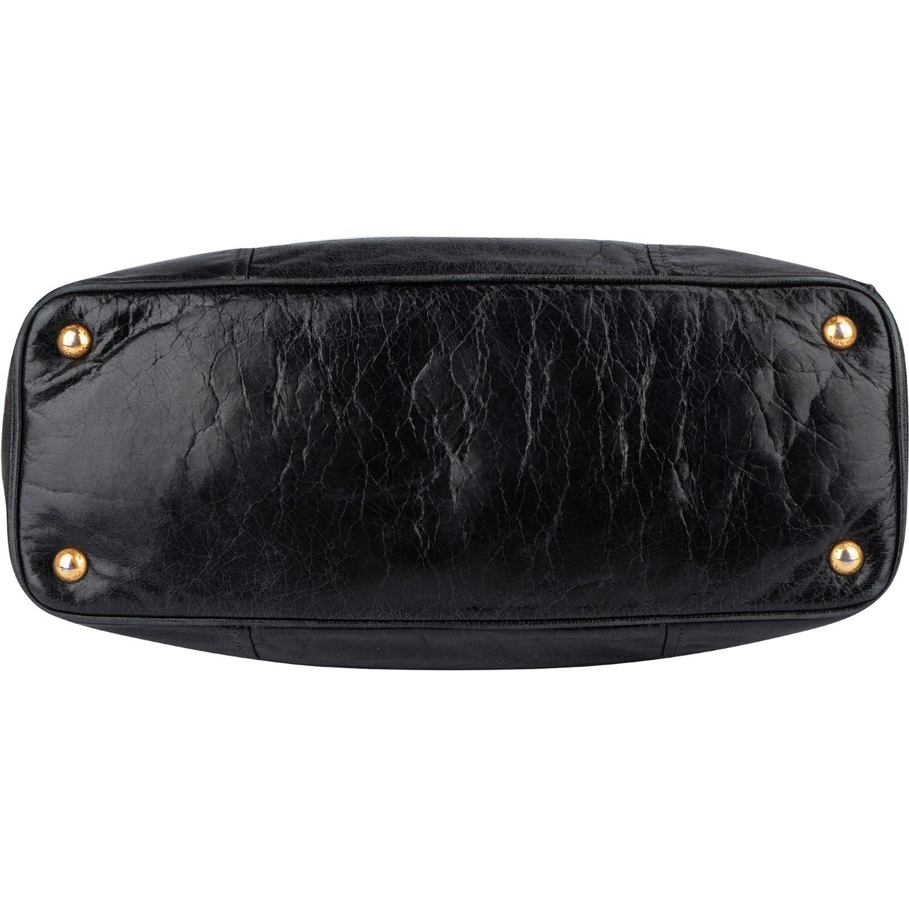 Prada Prada Vitello Shine Leather Handbag Zwart