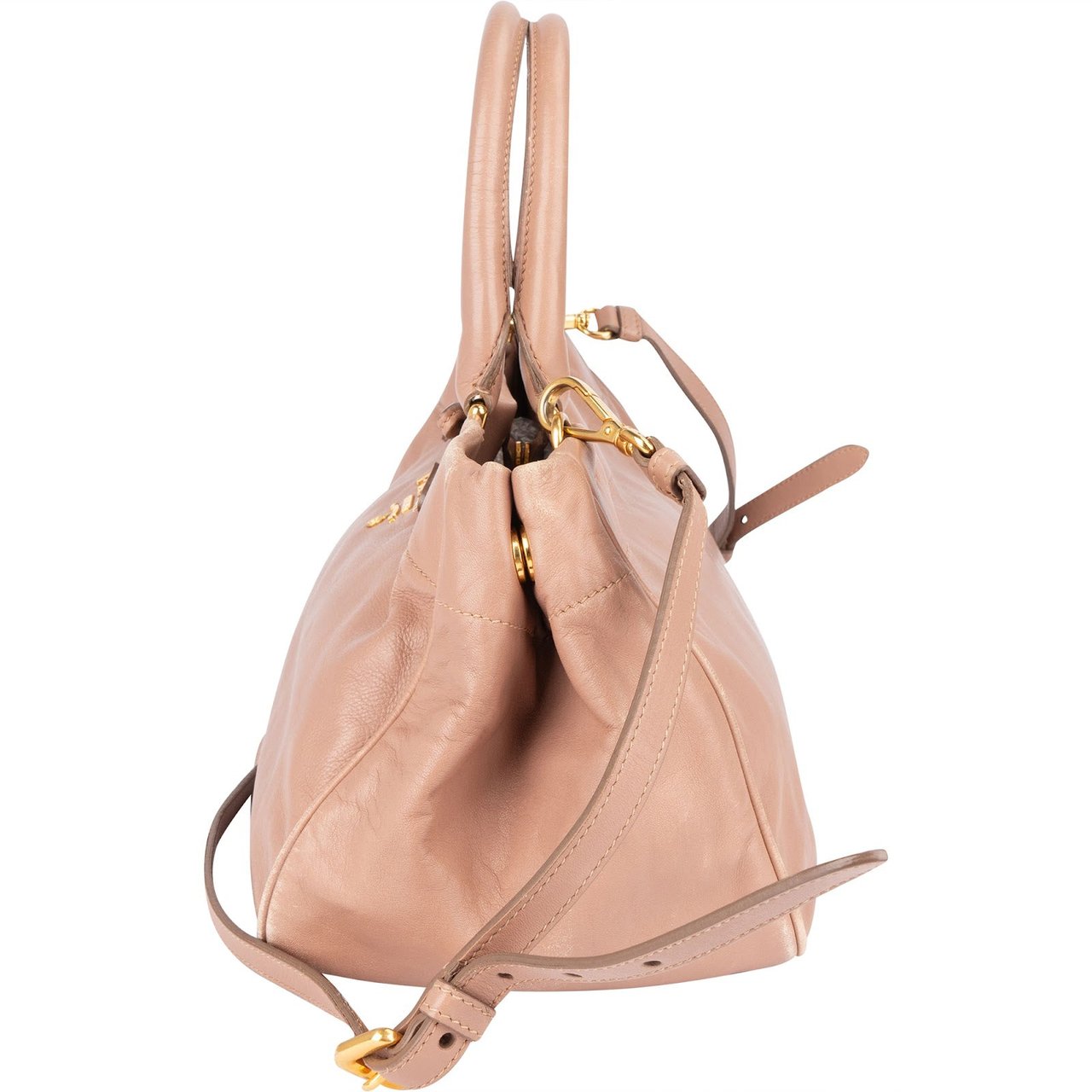 Prada Prada Pink Vitello Daino Bow Handbag Rood