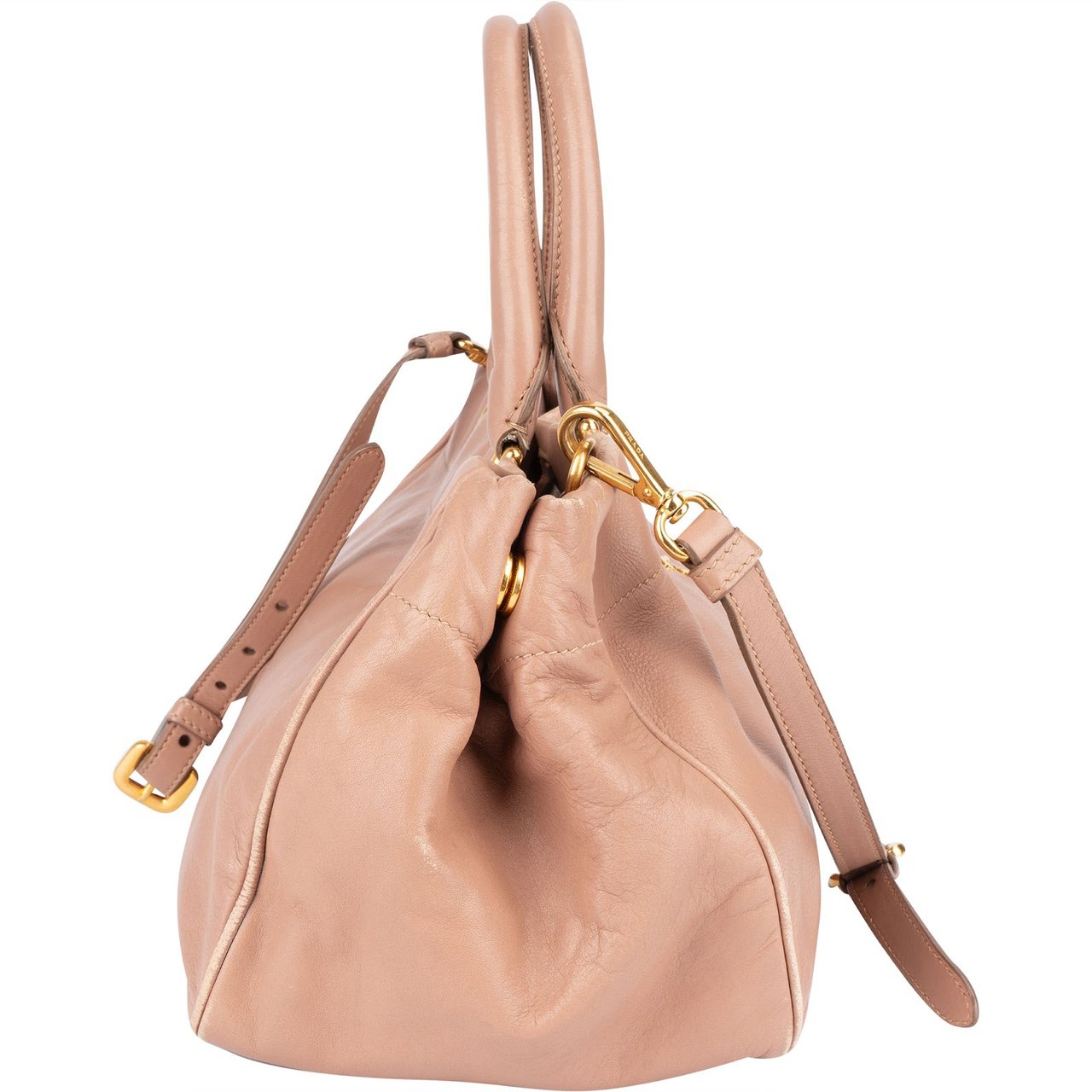 Prada Prada Pink Vitello Daino Bow Handbag Rood