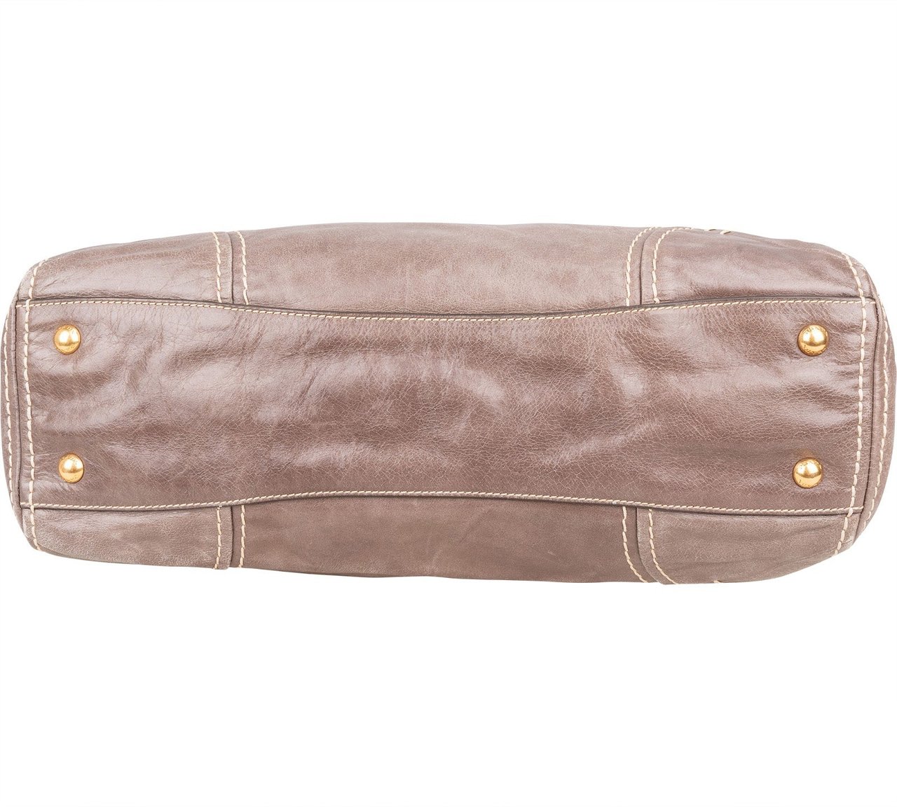 Prada Prada Vitello Lux Leather Bauletto Satchel Handbag Beige