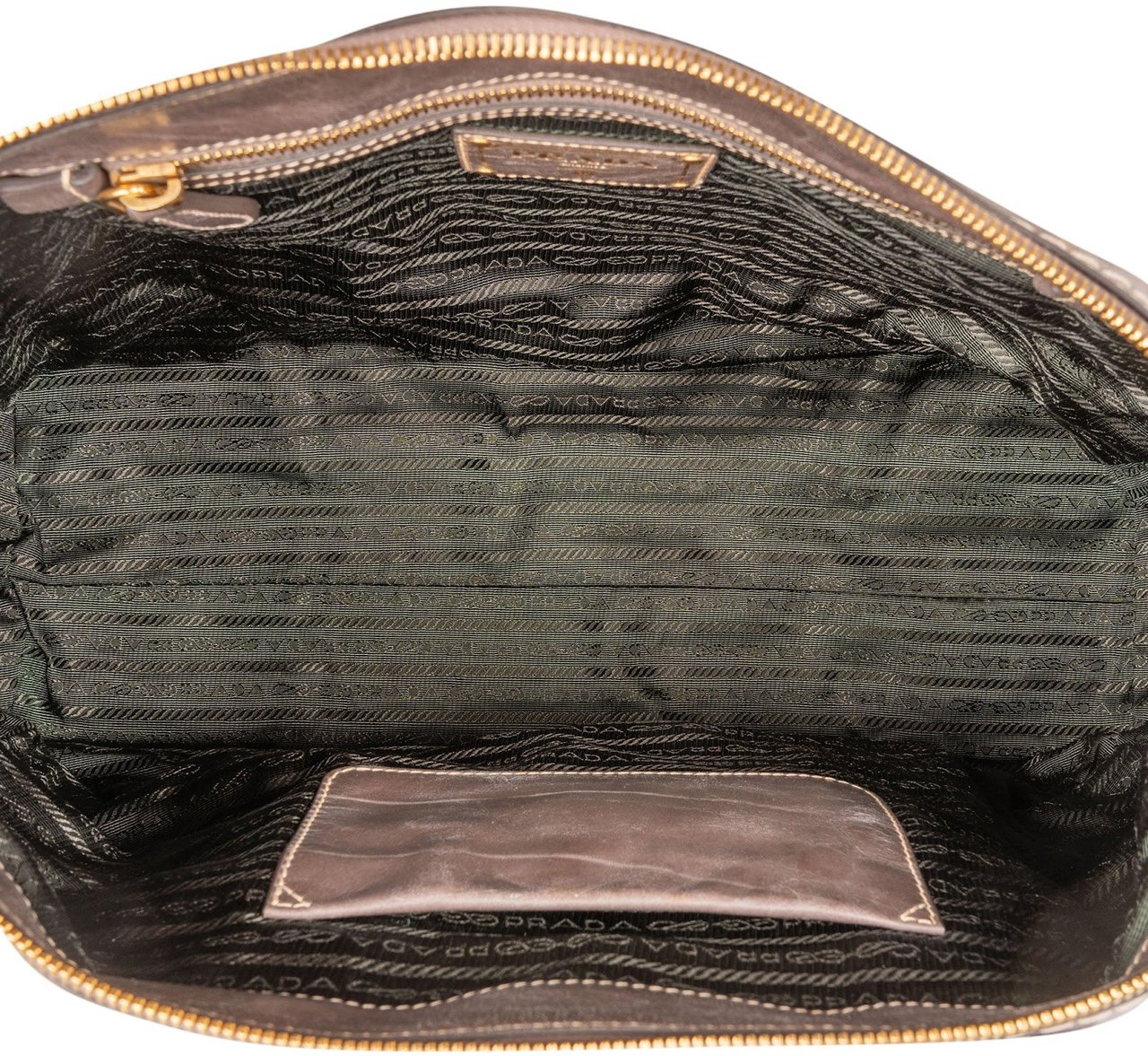 Prada Prada Vitello Lux Leather Bauletto Satchel Handbag Beige