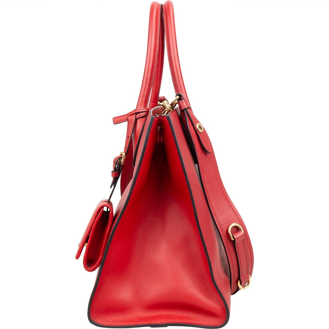 Prada Prada Saffiano Leather Tote Handbag Rood