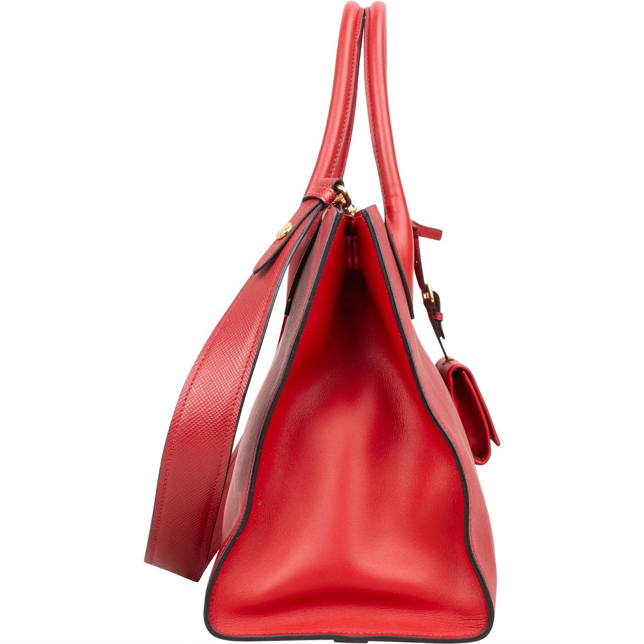 Prada Prada Saffiano Leather Tote Handbag Rood