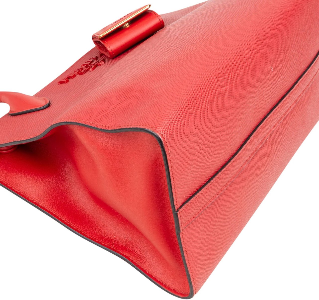 Prada Prada Saffiano Leather Tote Handbag Rood