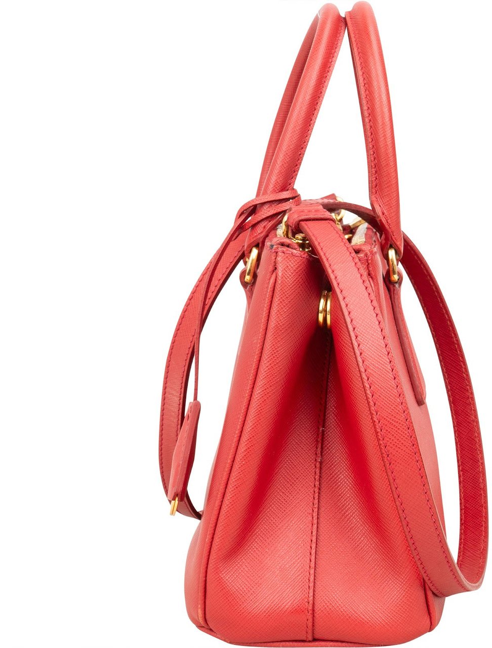 Prada Prada Saffiano Leather Small Galleria Handbag Rood