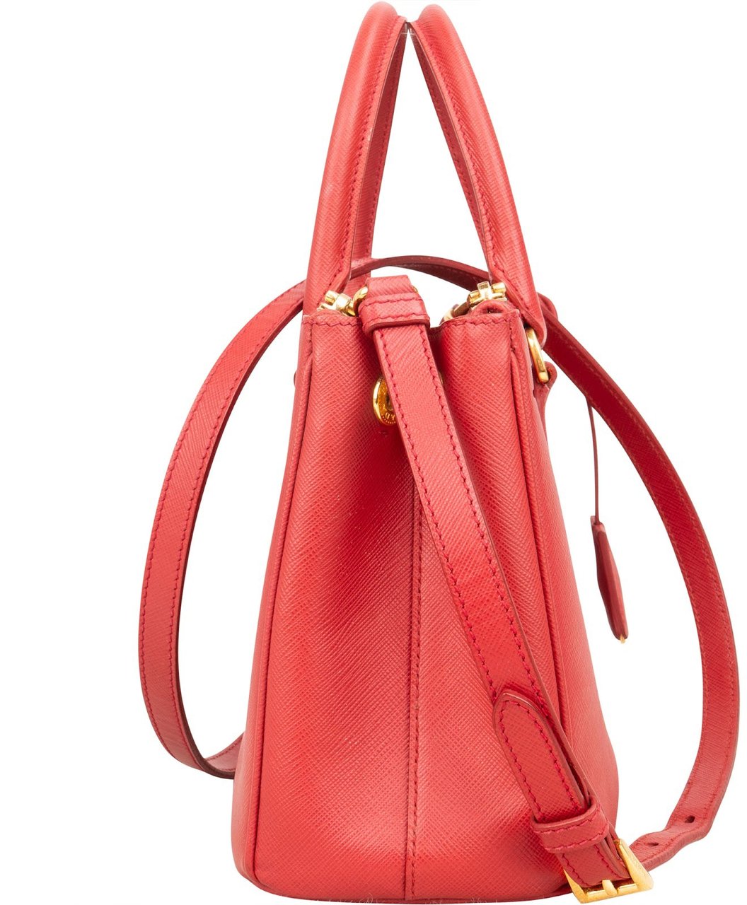 Prada Saffiano Leather Small Galleria Handbag Rood