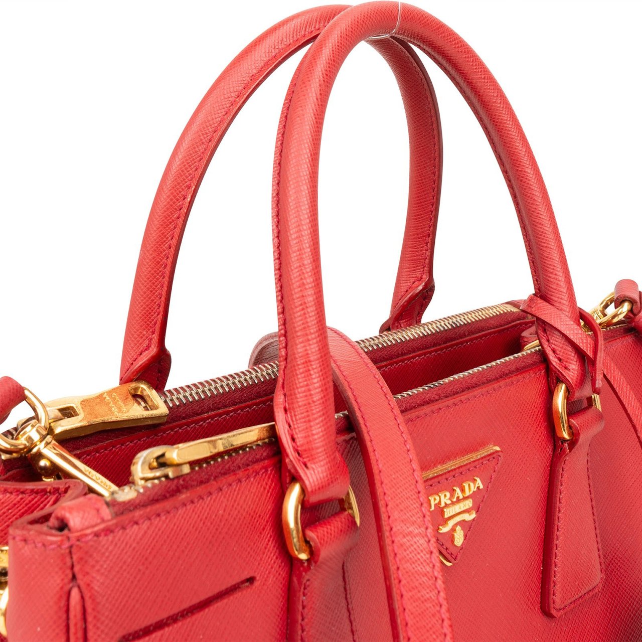 Prada Prada Saffiano Leather Small Galleria Handbag Rood