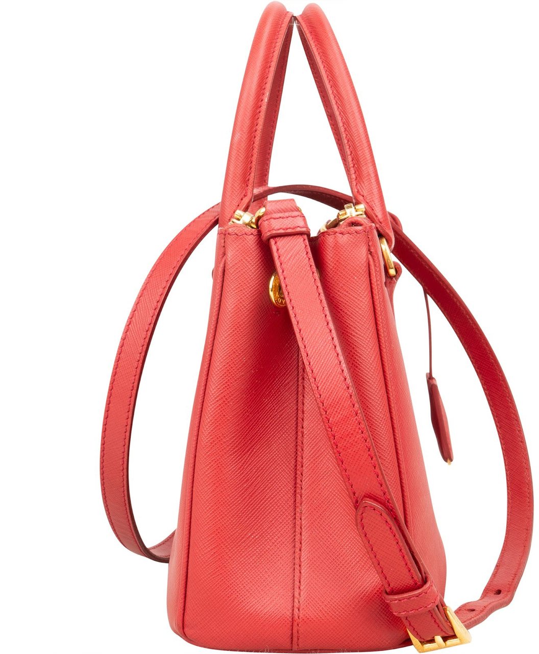 Prada Prada Saffiano Leather Small Galleria Handbag Rood