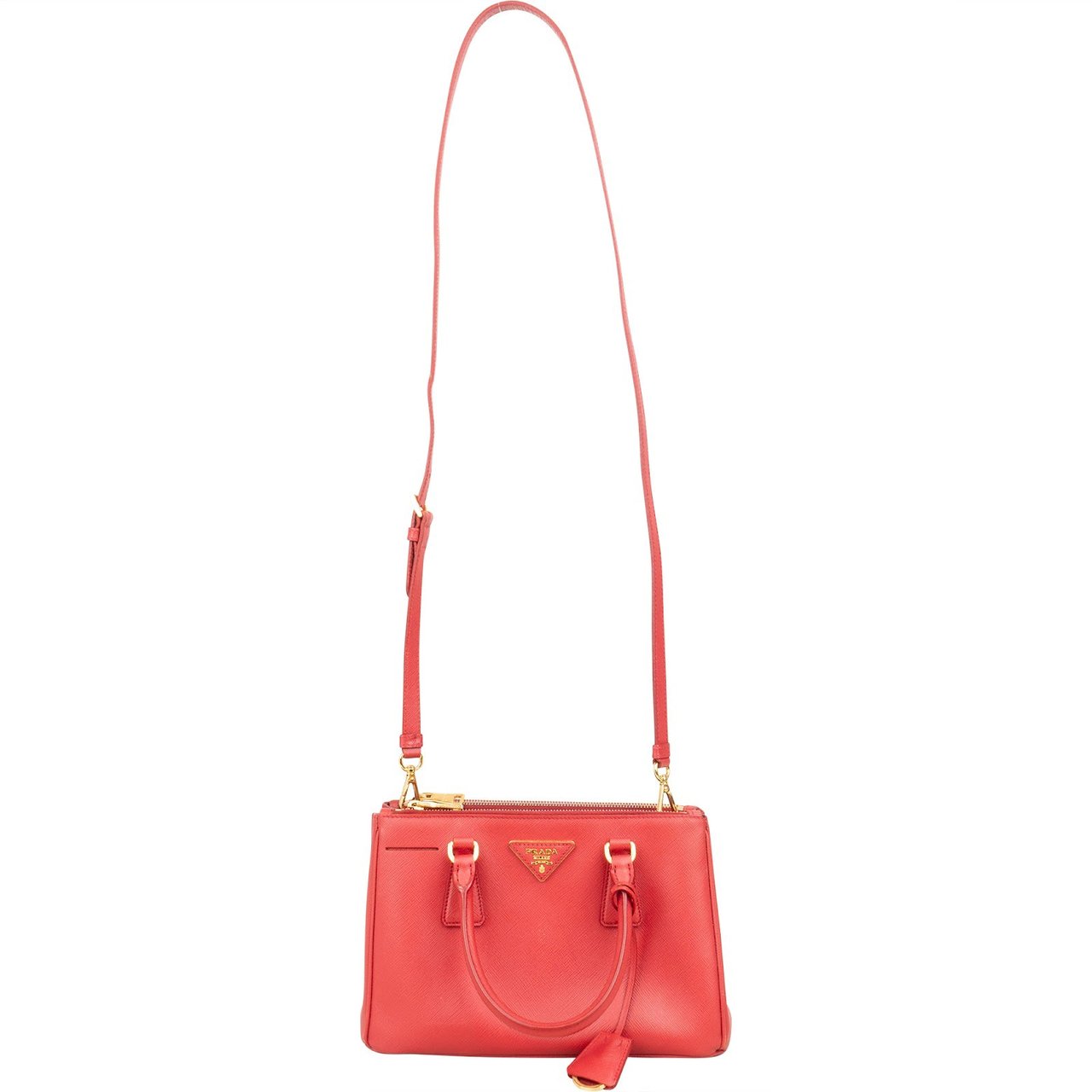 Prada Saffiano Leather Small Galleria Handbag Rood