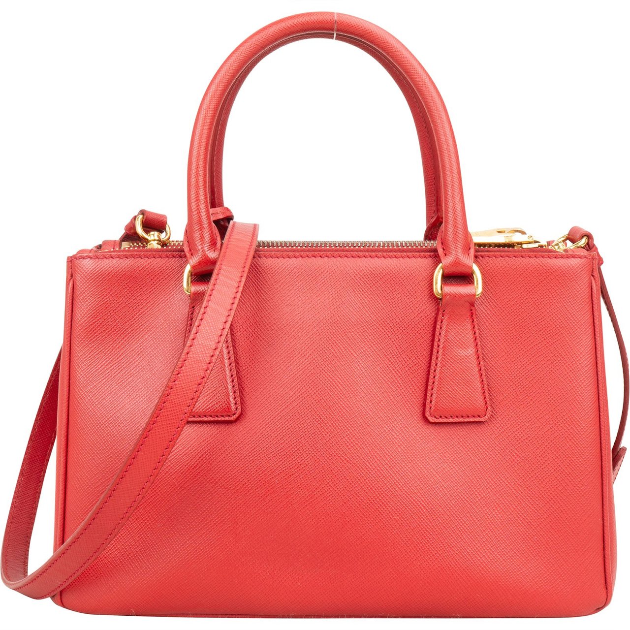 Prada Saffiano Leather Small Galleria Handbag Rood