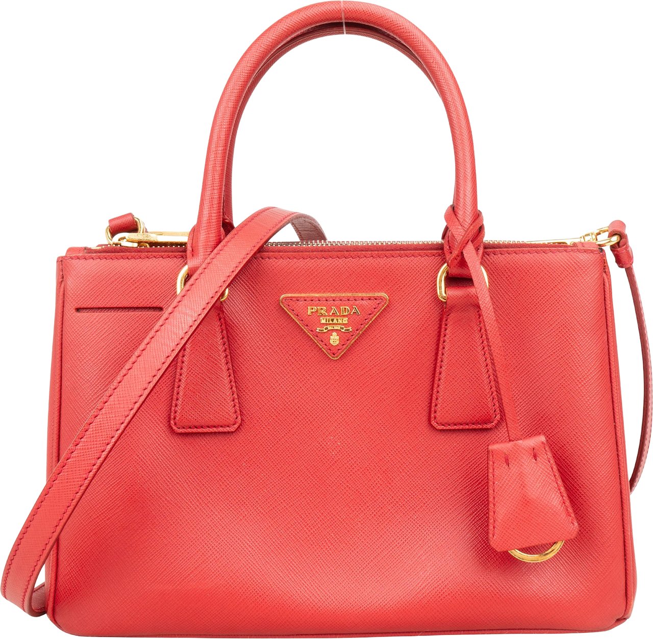 Prada Saffiano Leather Small Galleria Handbag Rood