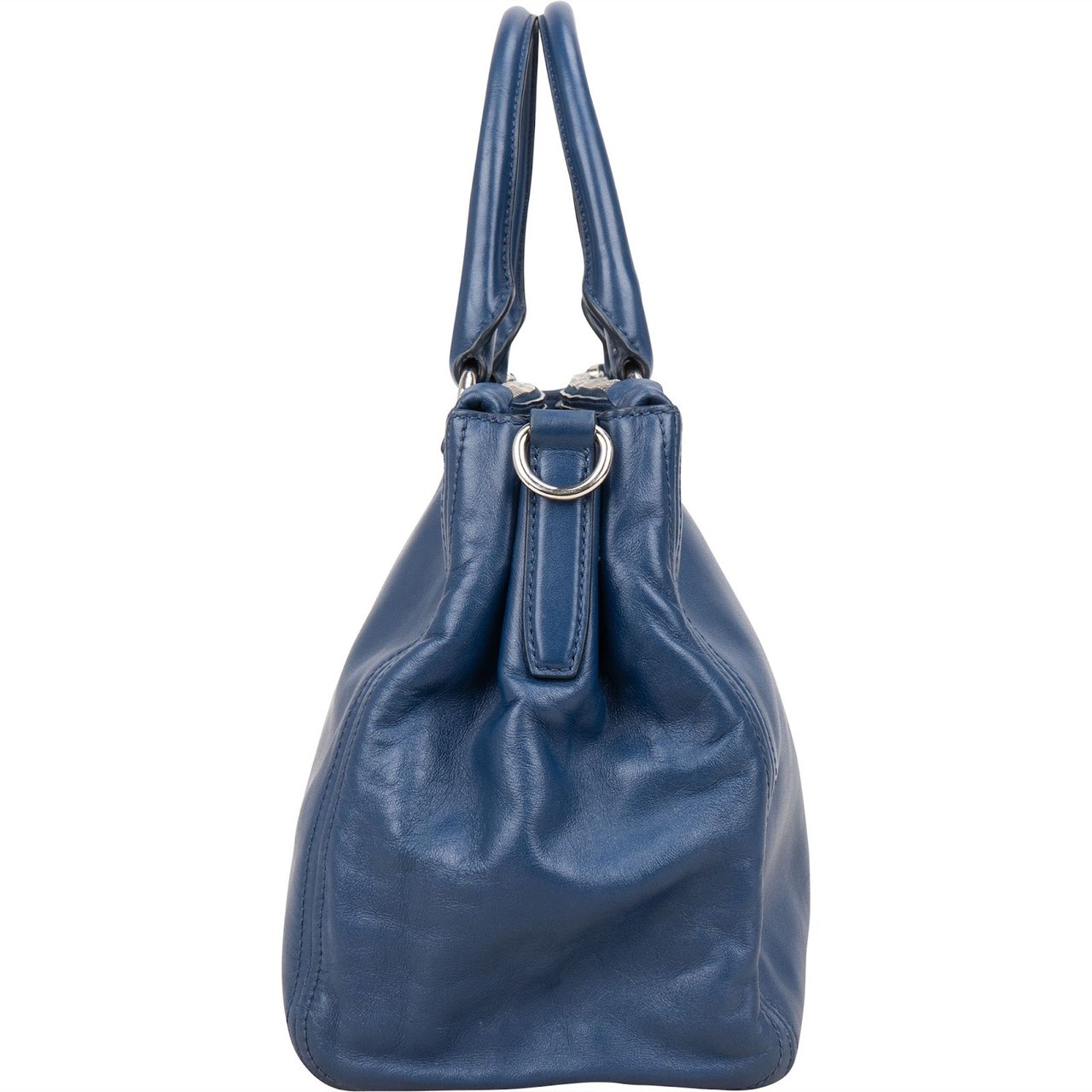 Prada Vitello Soft Leather Galleria Handbag Blauw