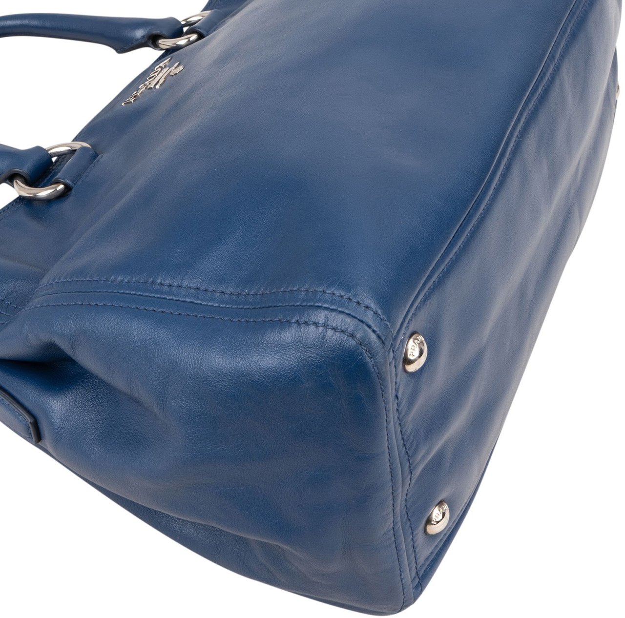 Prada Vitello Soft Leather Galleria Handbag Blauw