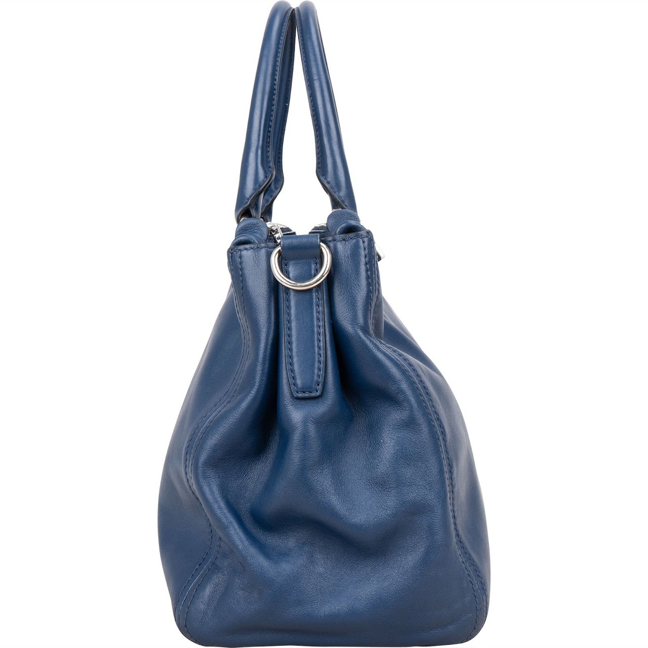 Prada Vitello Soft Leather Galleria Handbag Blauw