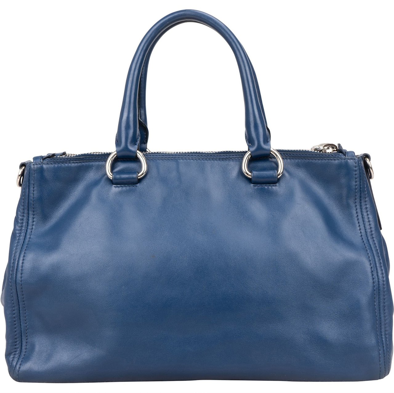 Prada Vitello Soft Leather Galleria Handbag Blauw