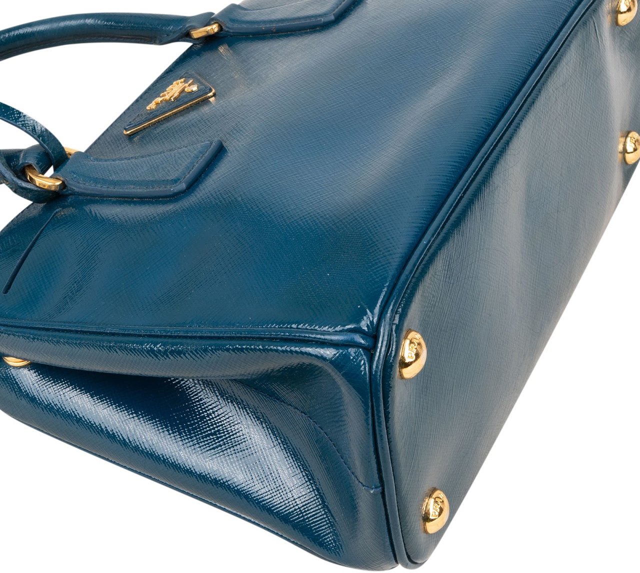 Prada Saffiano Vernice Galleria Handbag Blauw