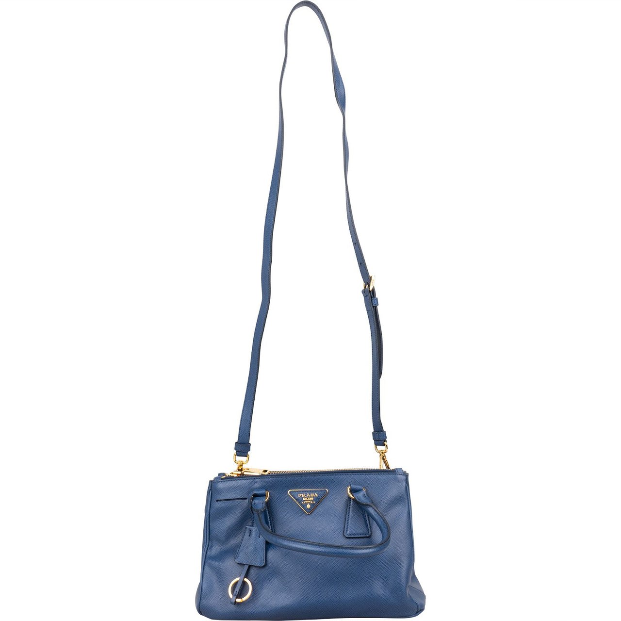 Prada Prada Saffiano Leather Small Galleria Handbag Blauw