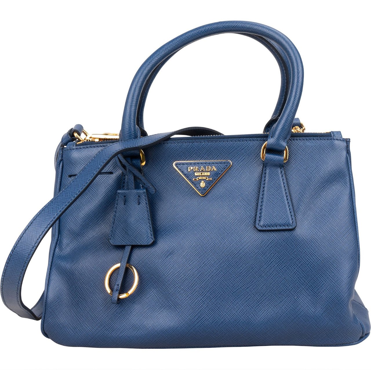 Prada Prada Saffiano Leather Small Galleria Handbag Blauw