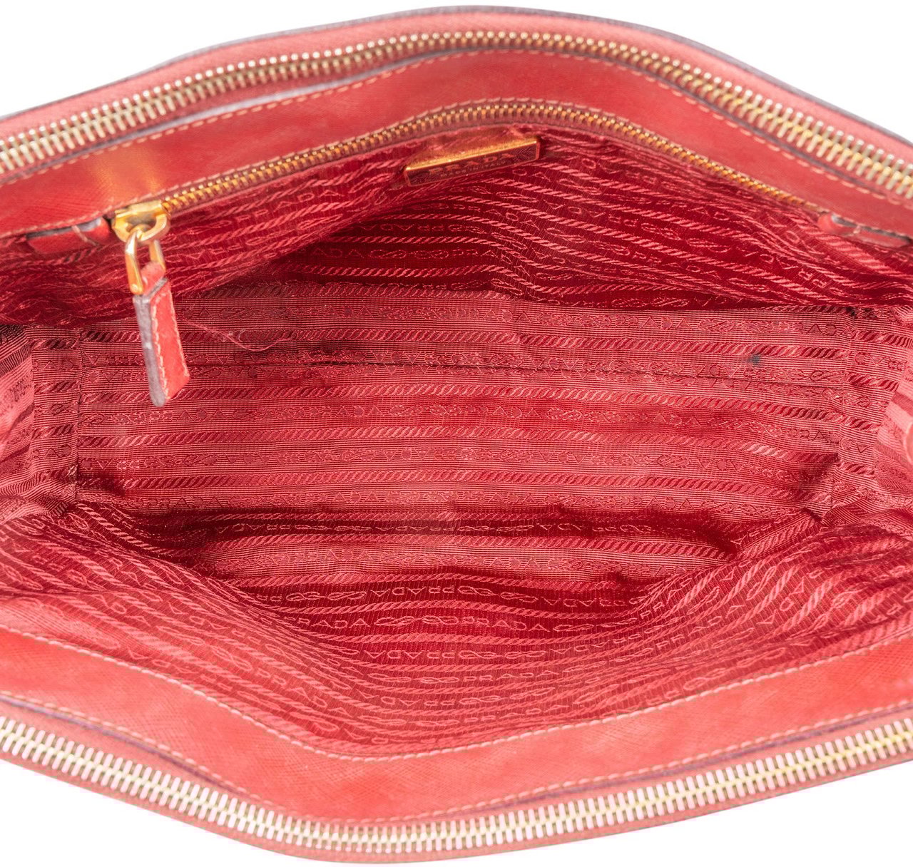 Prada Prada Saffiano Leather Galleria Handbag Rood