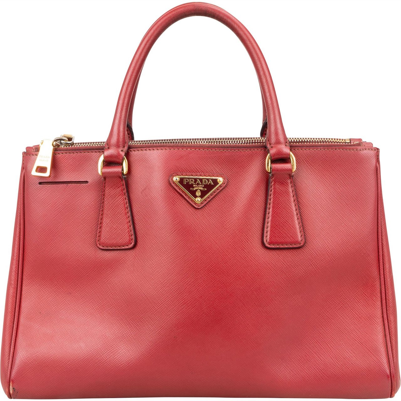 Prada Prada Saffiano Leather Galleria Handbag Rood