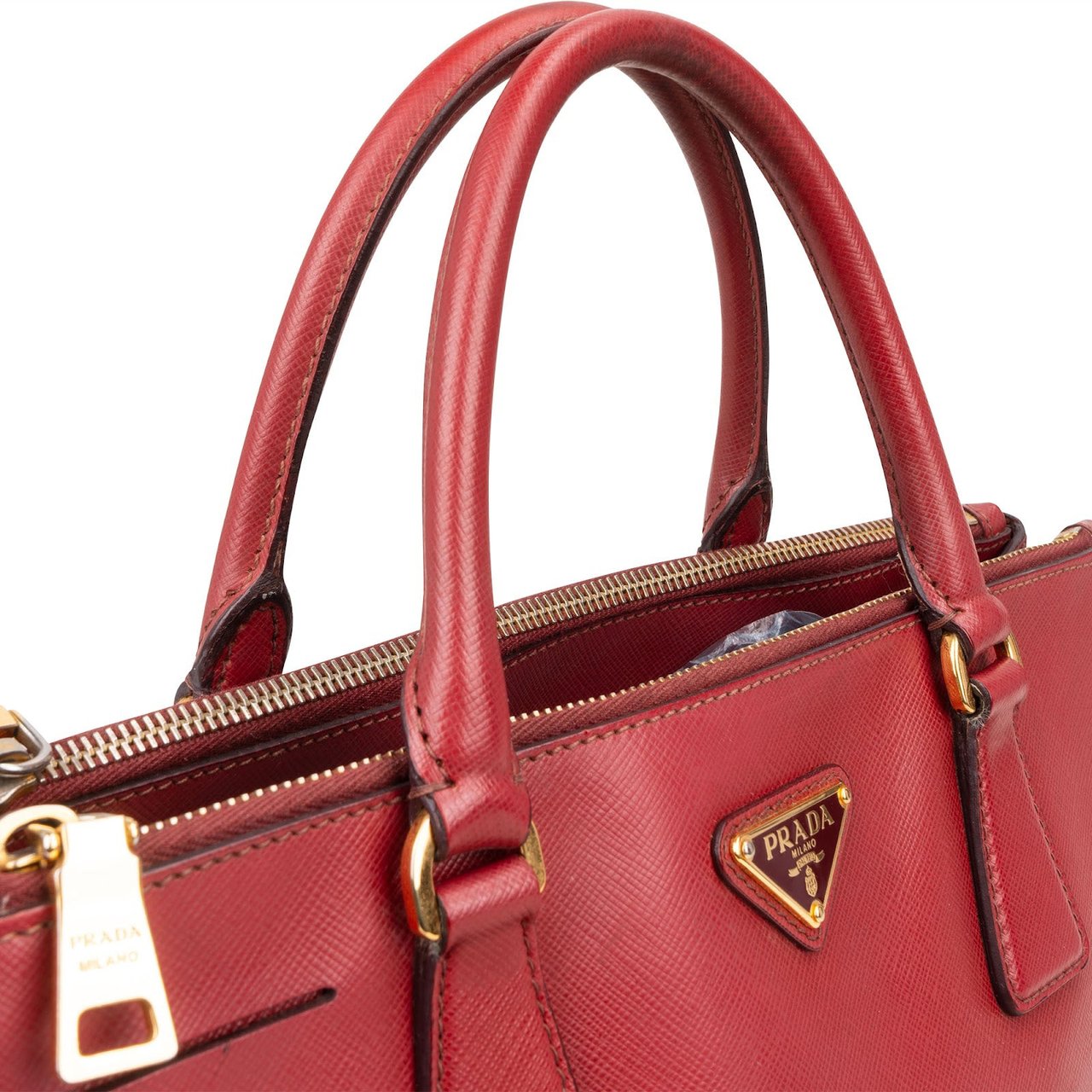 Prada Prada Saffiano Leather Galleria Handbag Rood