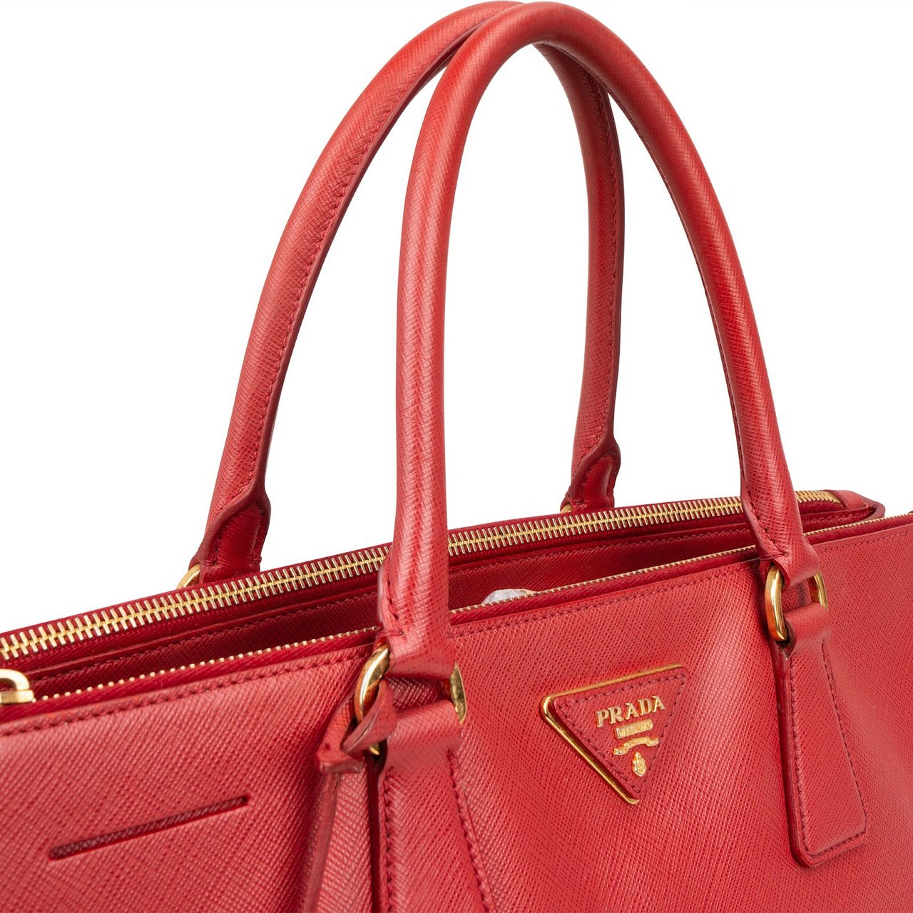Prada Prada Saffiano Leather Galleria Handbag Rood