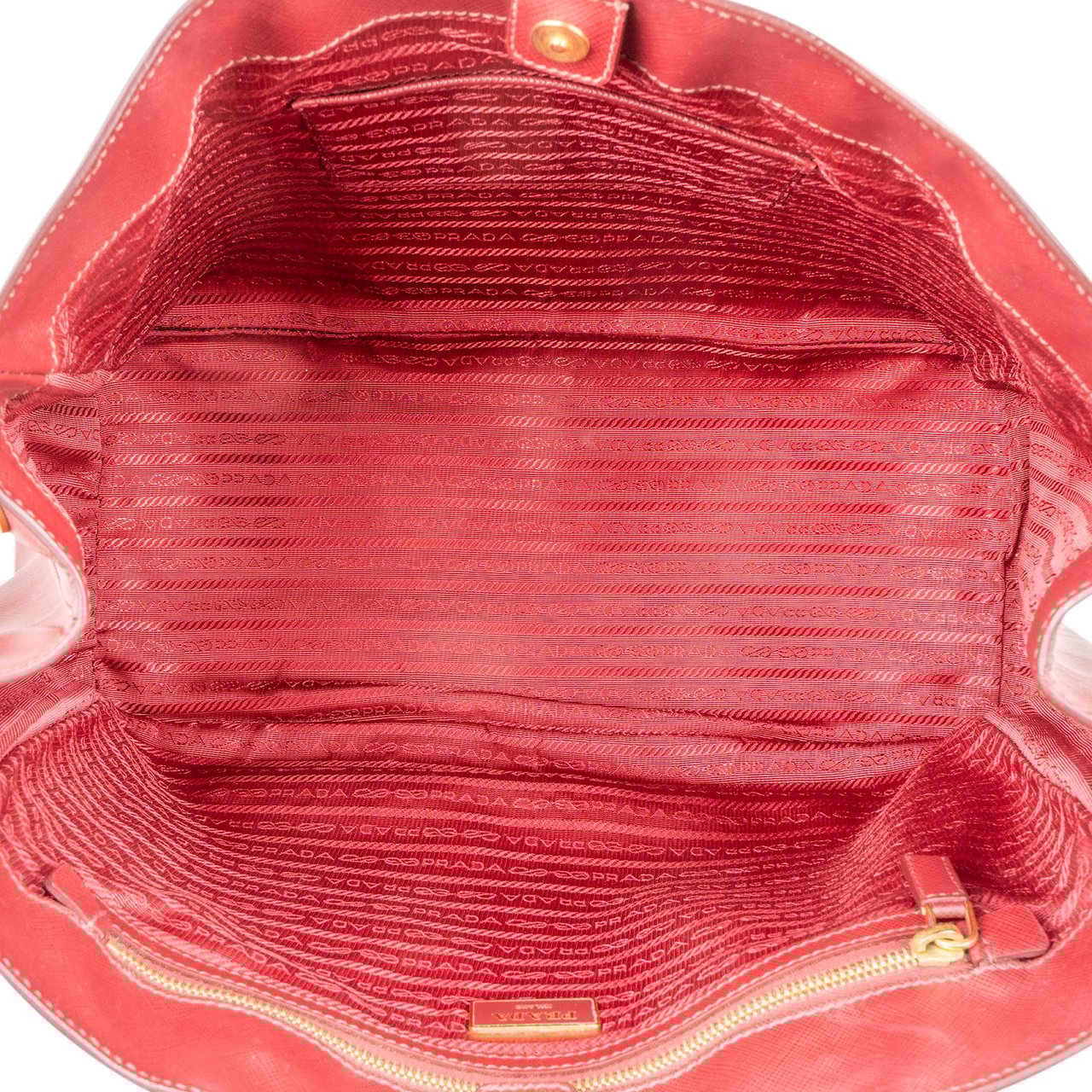 Prada Prada Saffiano Leather Galleria Tote Handbag Rood