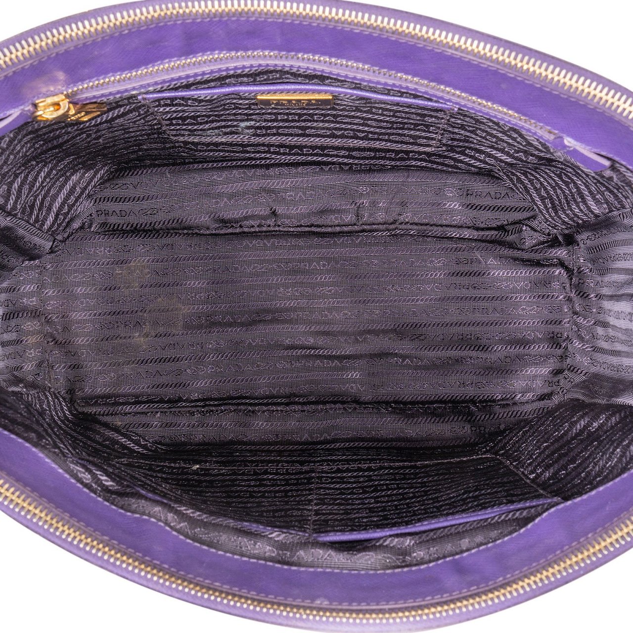 Prada Prada Purple Saffiano Leather Galleria Handbag Paars