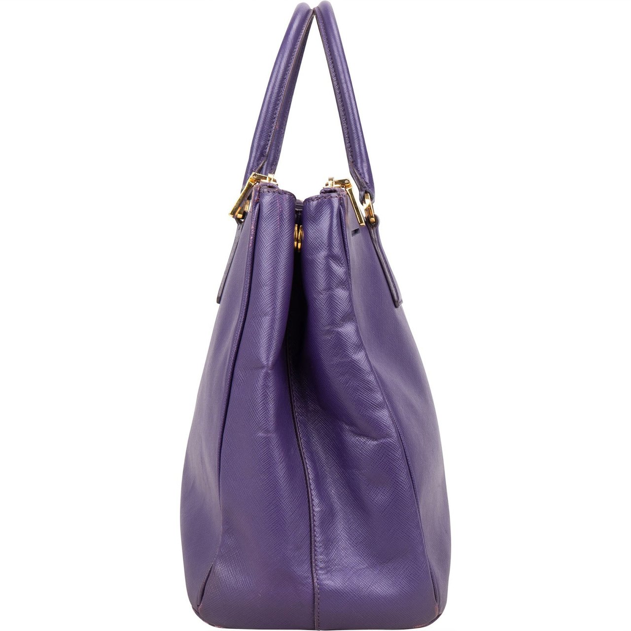 Prada Prada Purple Saffiano Leather Galleria Handbag Paars