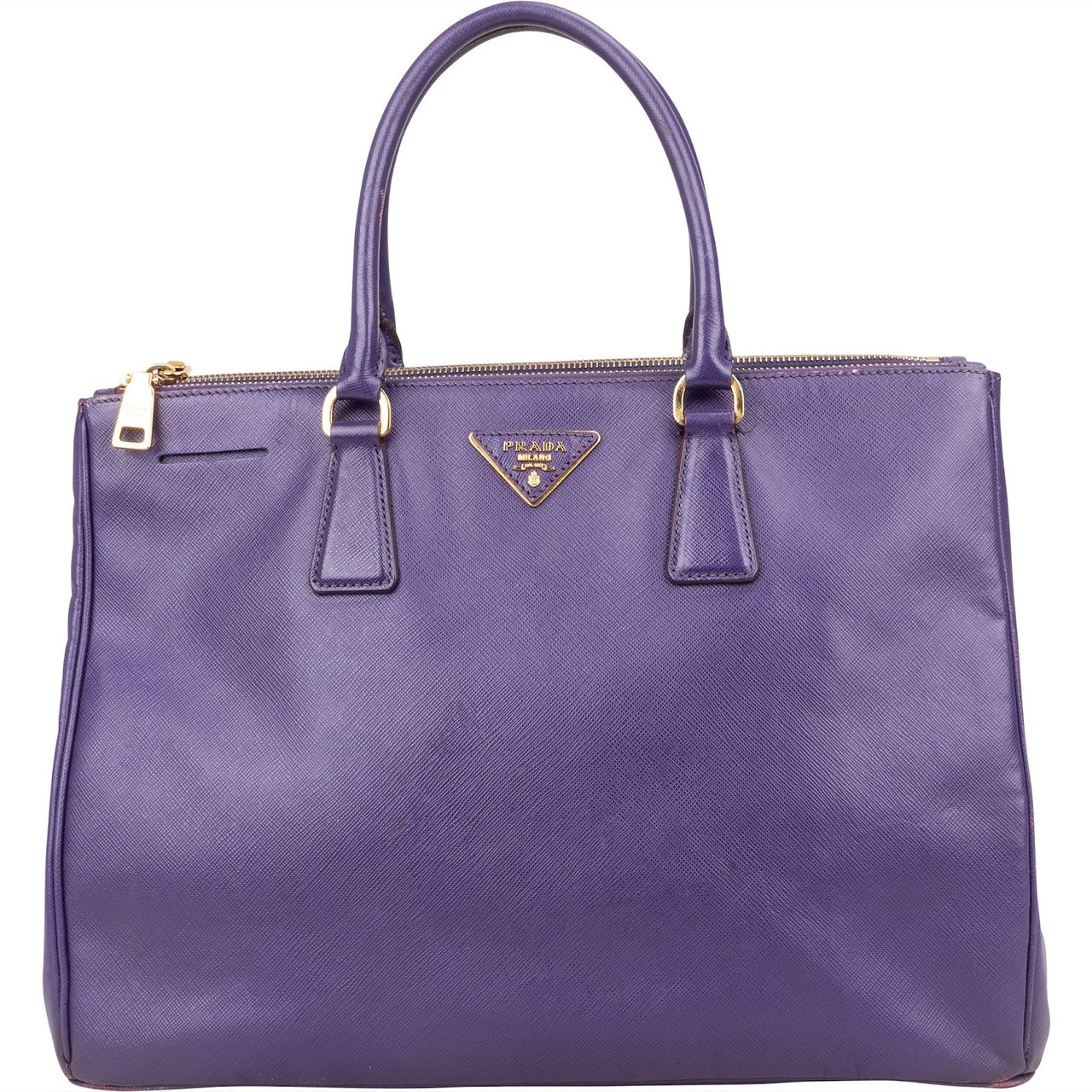 Prada Prada Purple Saffiano Leather Galleria Handbag Paars