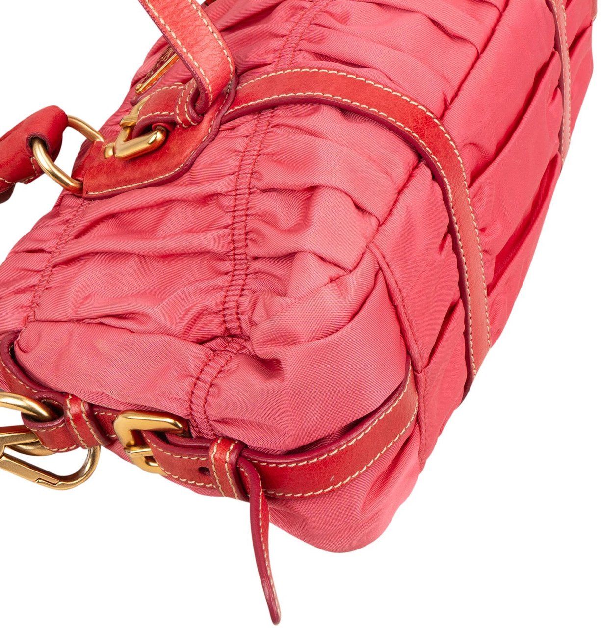 Prada Prada Tessuto Gauffre Satchel Handbag Rood