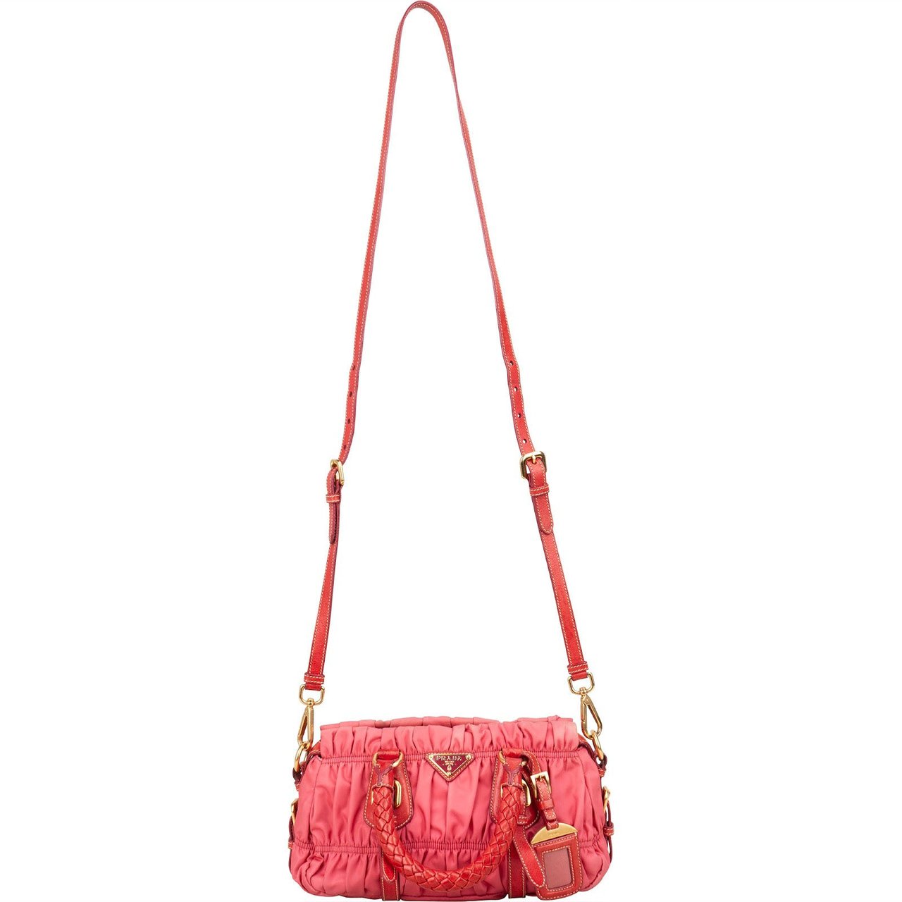 Prada Tessuto Gauffre Satchel Handbag Roze