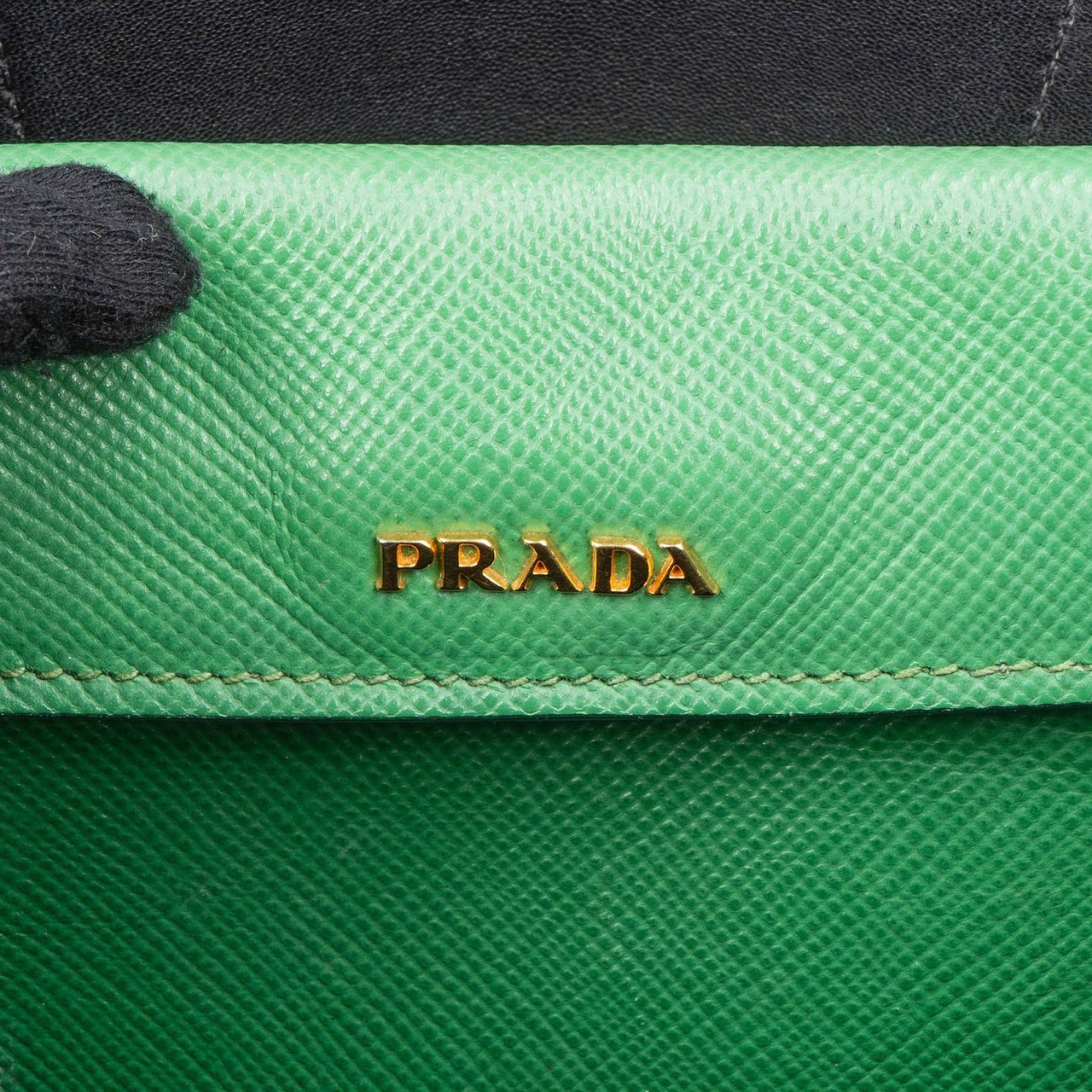 Prada Prada Saffiano Leather Double Handbag Groen