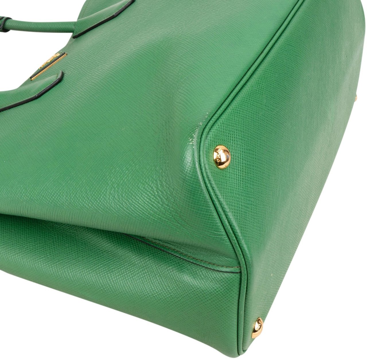 Prada Prada Saffiano Leather Double Handbag Groen