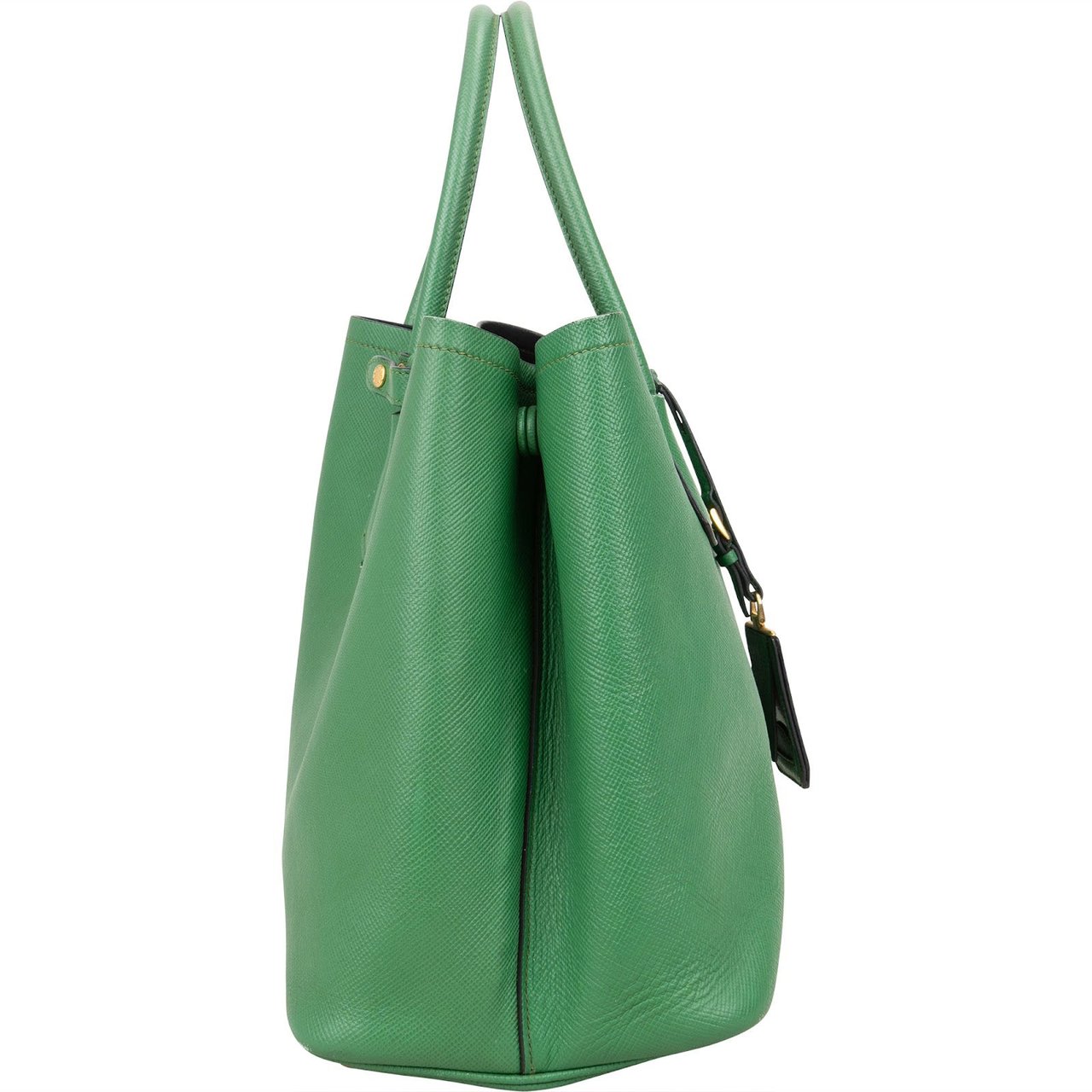 Prada Prada Saffiano Leather Double Handbag Groen
