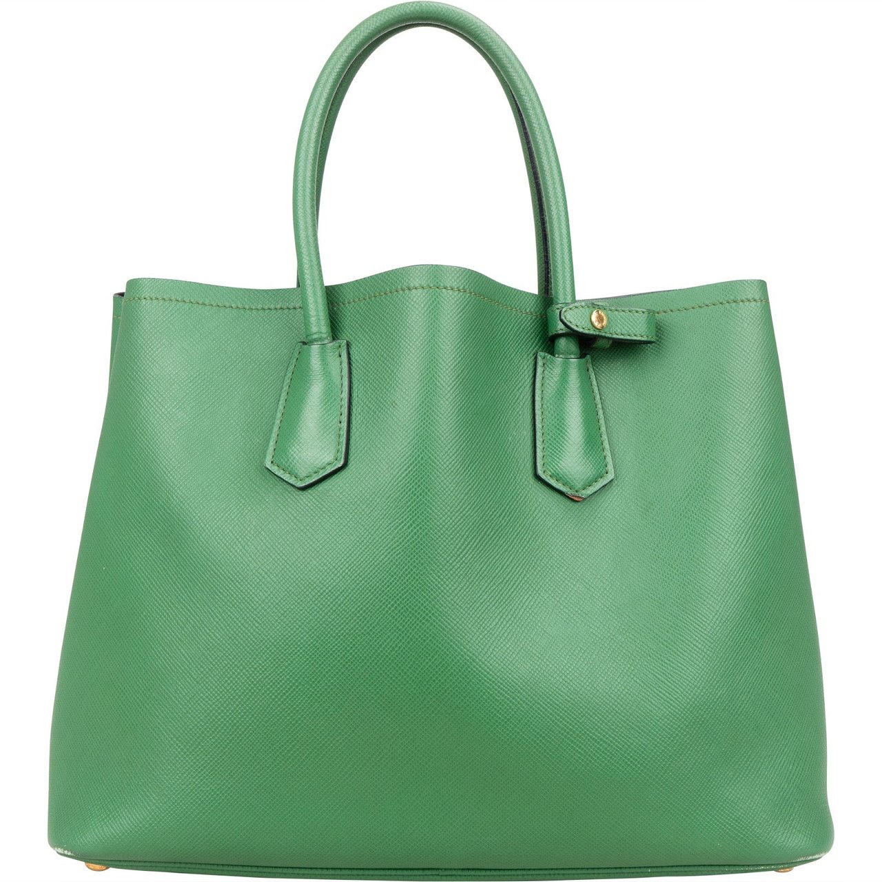 Prada Prada Saffiano Leather Double Handbag Groen