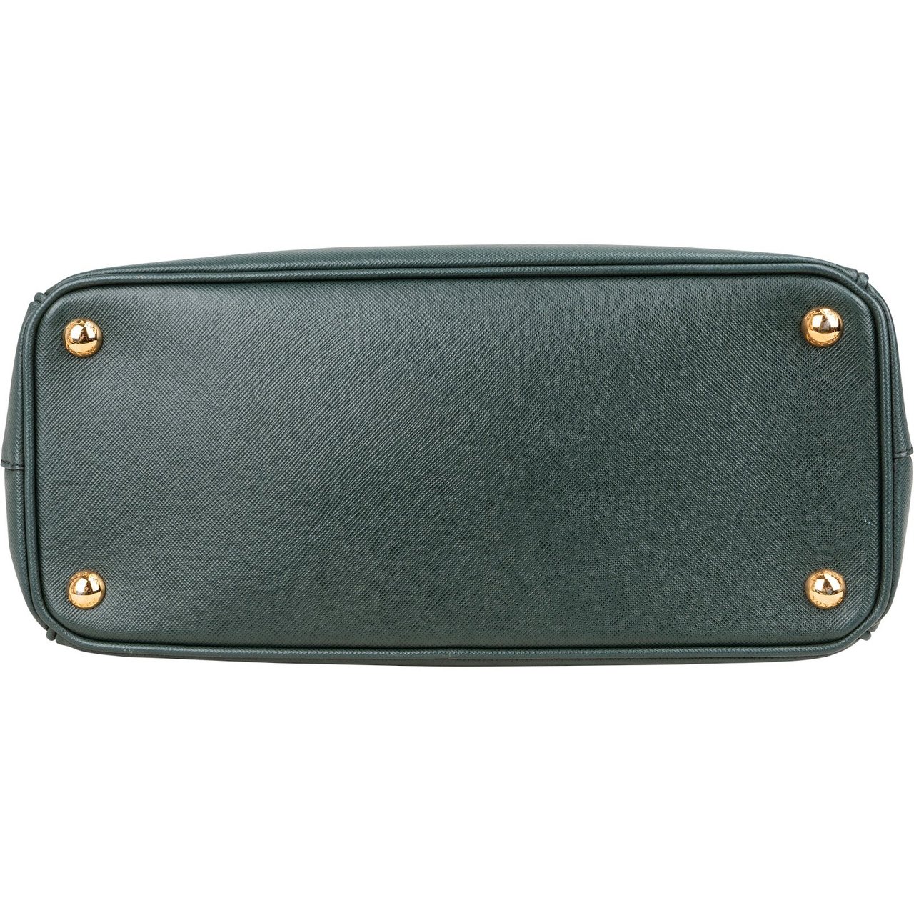 Prada Prada Green Saffiano Leather Galleria Handbag Donkergroen