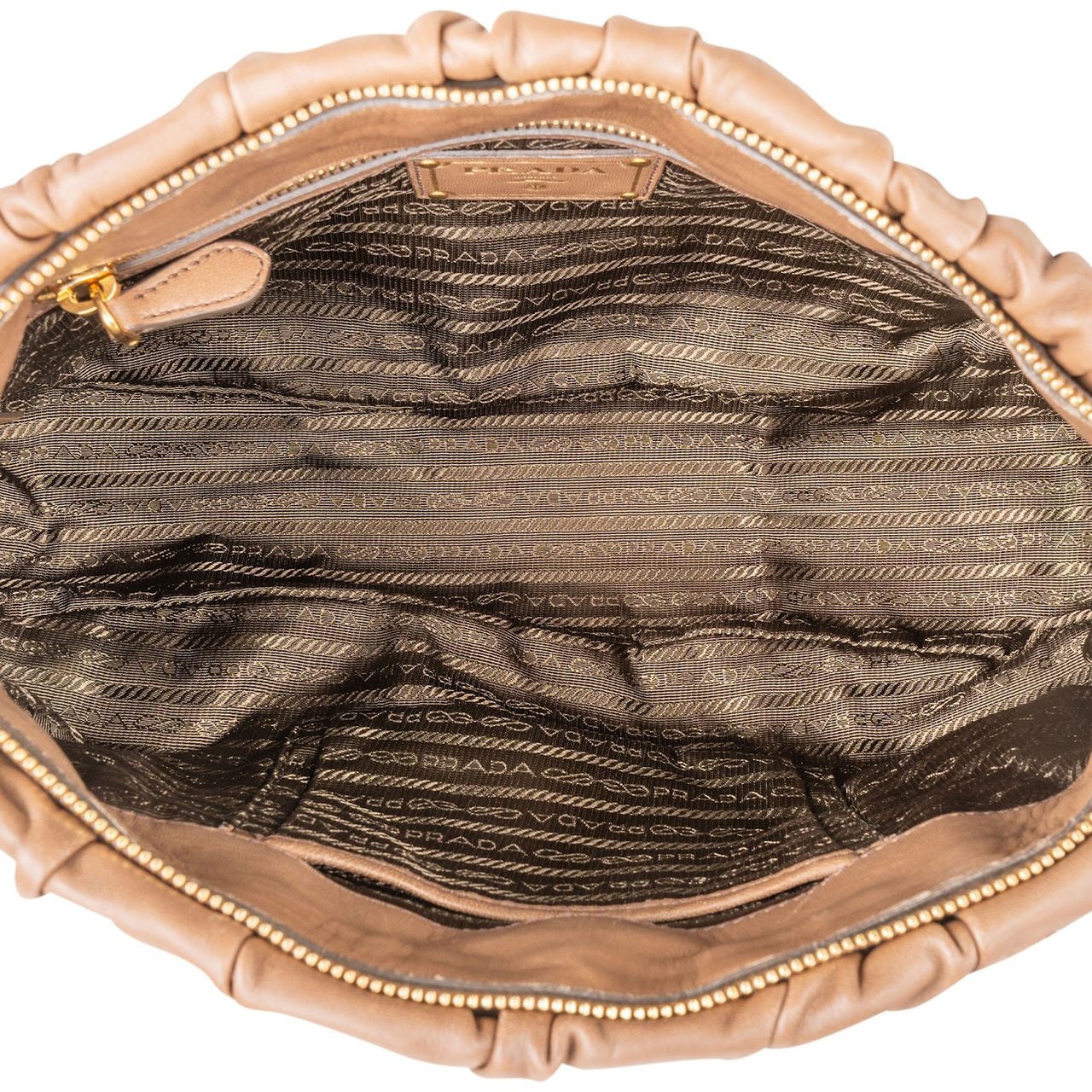 Prada Prada Quilted Nappa Leather Gaufre Satchel Handbag Bruin