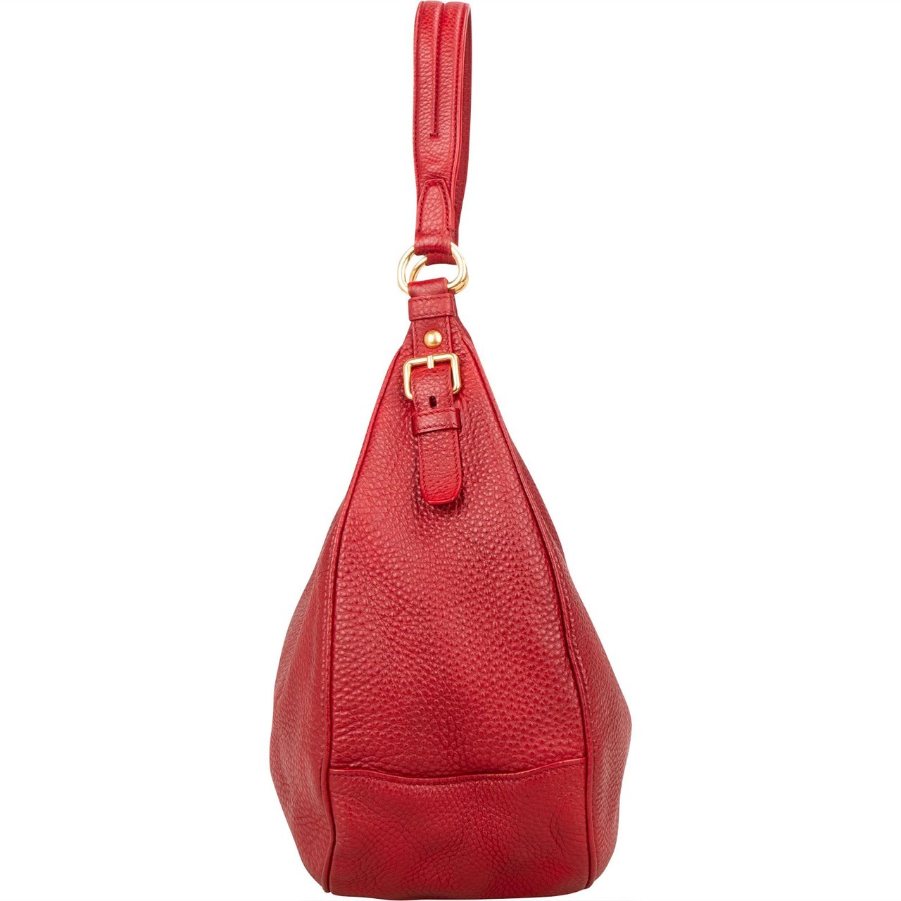 Prada Prada Red Vitello Daino Leather Hobo Shoulder Bag Rood