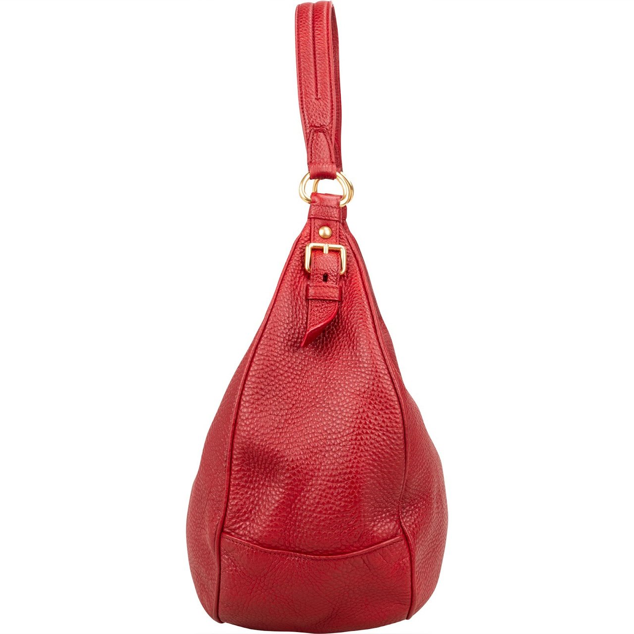 Prada Red Vitello Daino Leather Hobo Shoulder Bag Rood