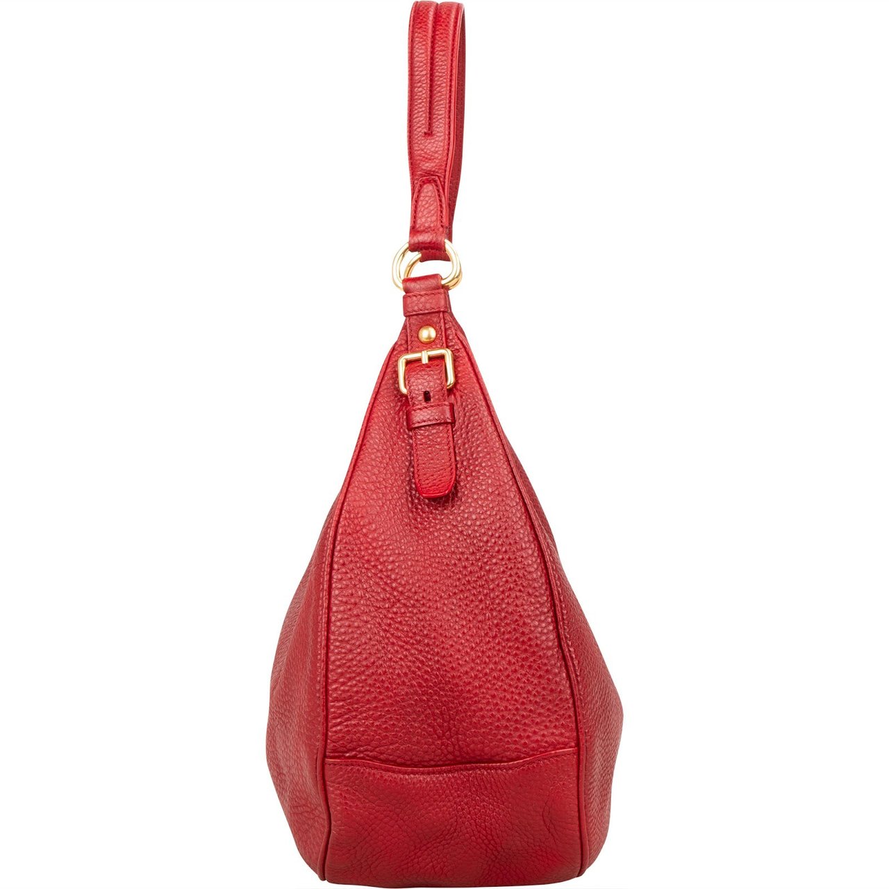 Prada Red Vitello Daino Leather Hobo Shoulder Bag Rood