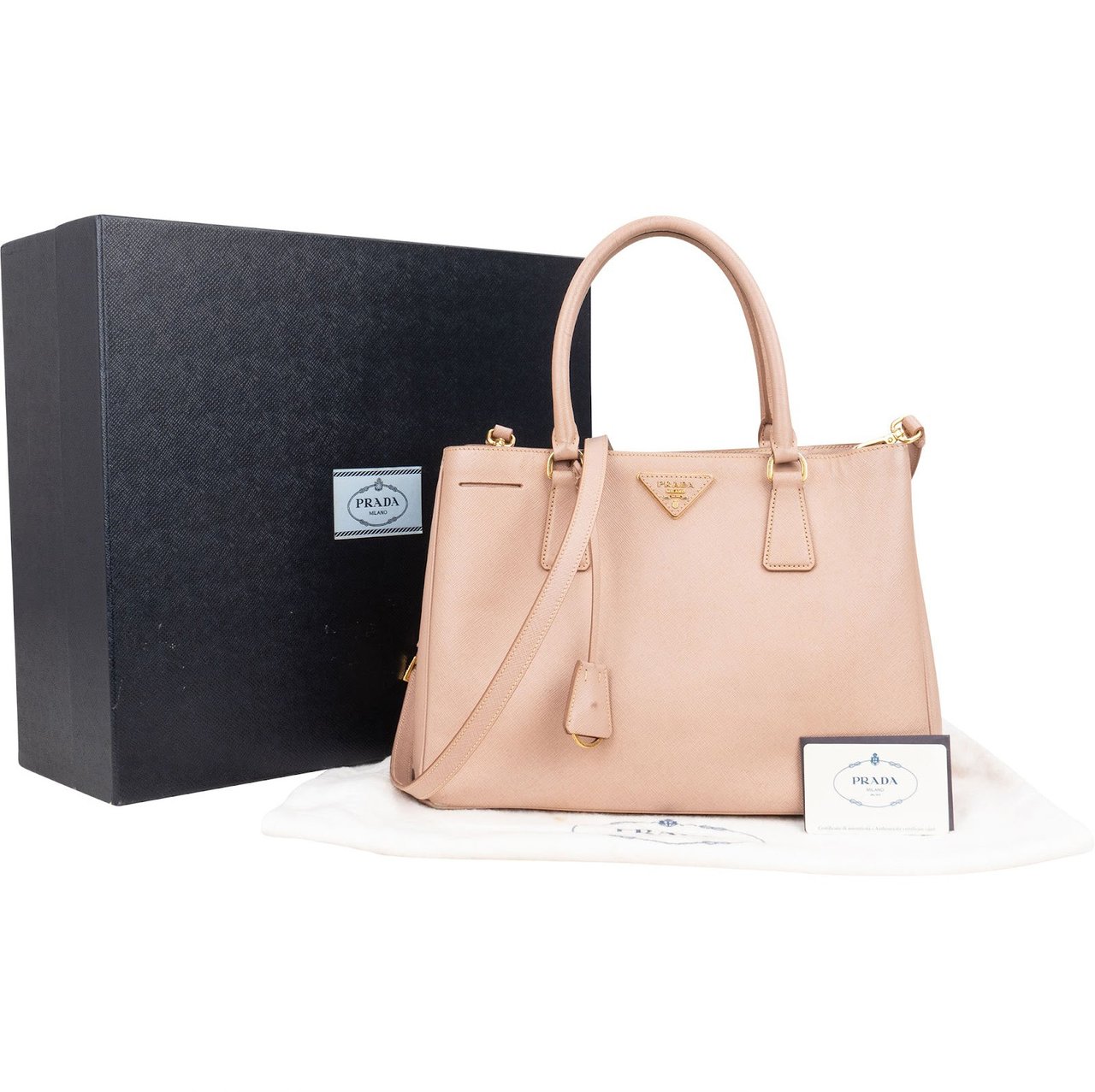 Prada Prada Saffiano Leather Galleria Handbag Rood