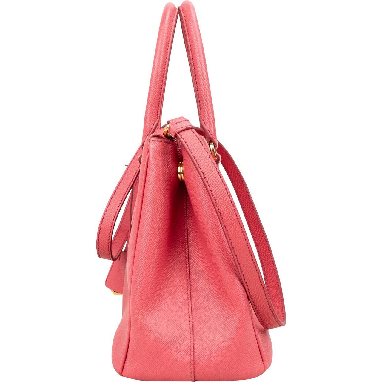 Prada Prada Pink Saffiano Leather Galleria Handbag Rood